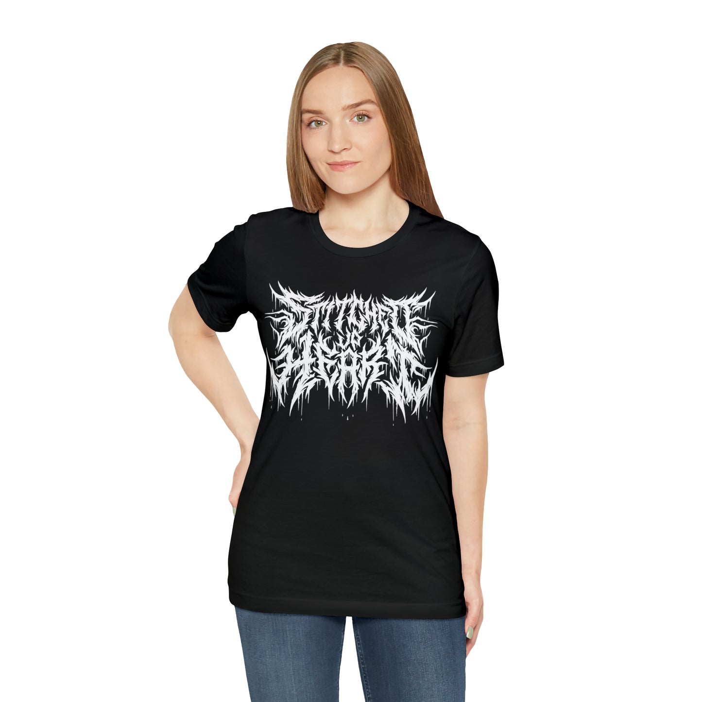 Death Metal logo Tee White