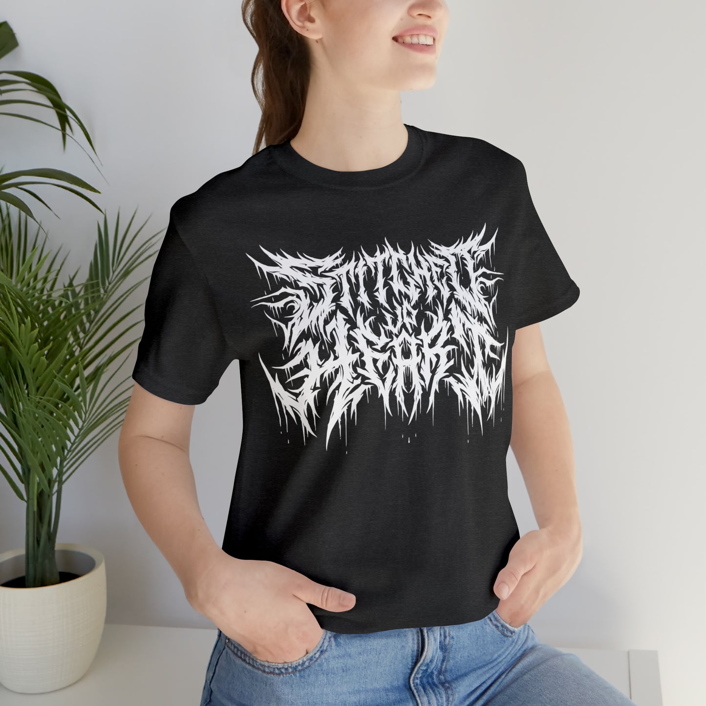 Death Metal logo Tee White