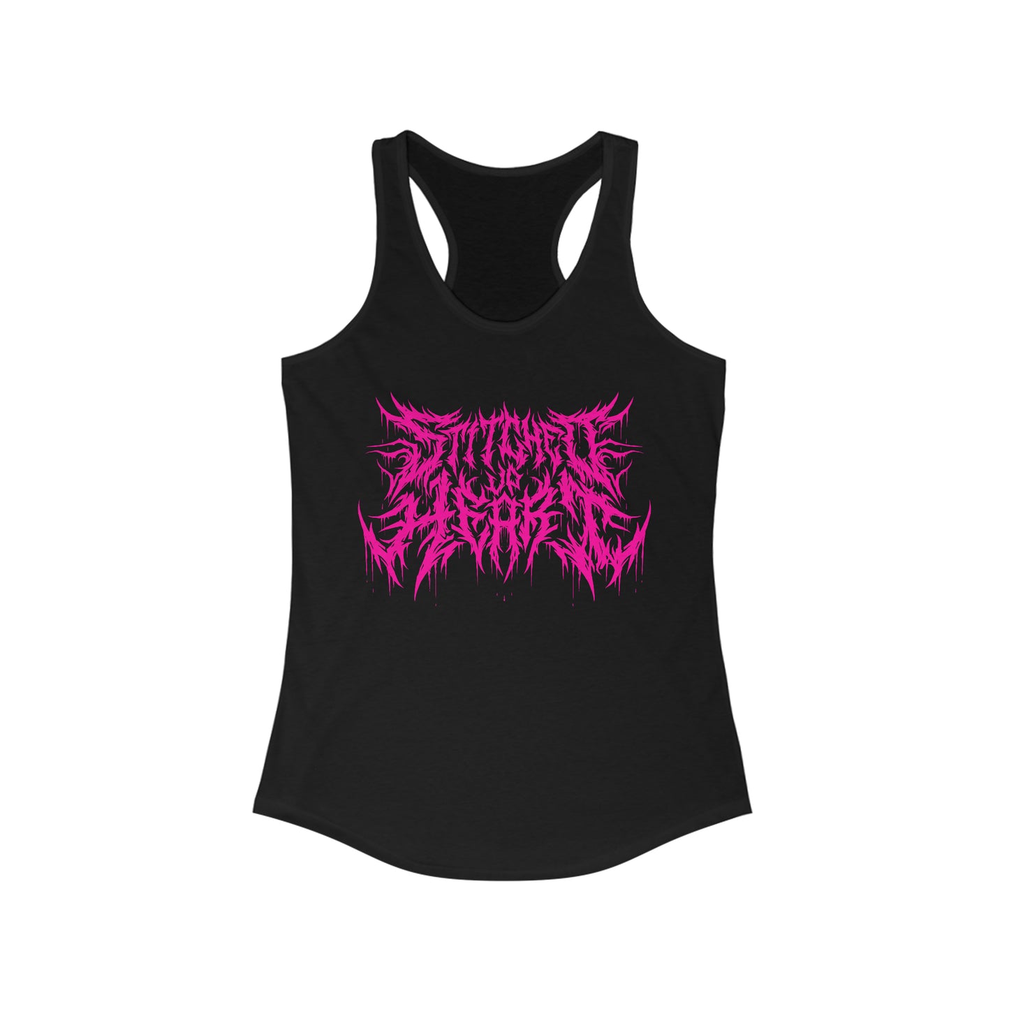 Pink Death Metal Racerback Tank