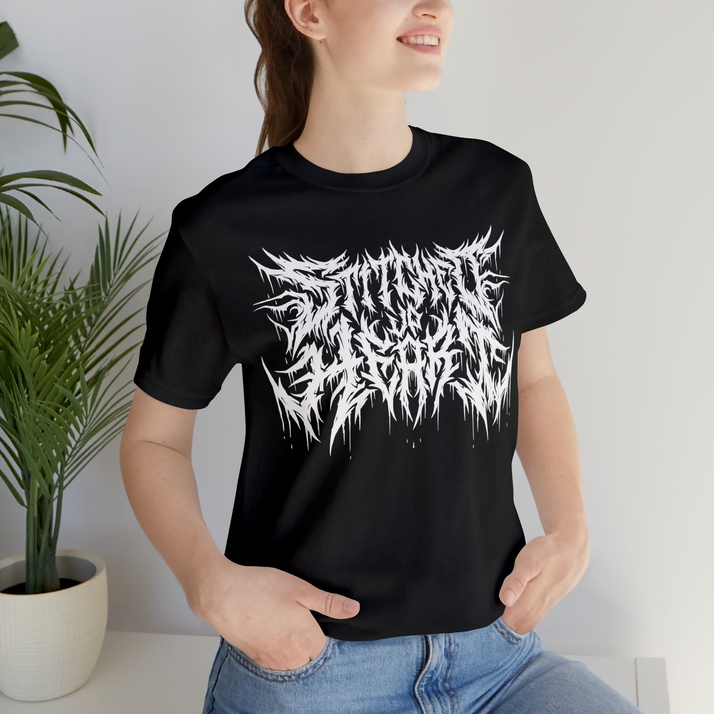 Death Metal logo Tee White