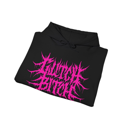 Glitch Bitch Pink Metal Pullover Hoodie