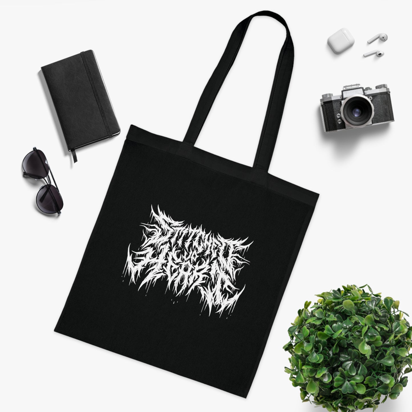 Death Metal Tote B&W