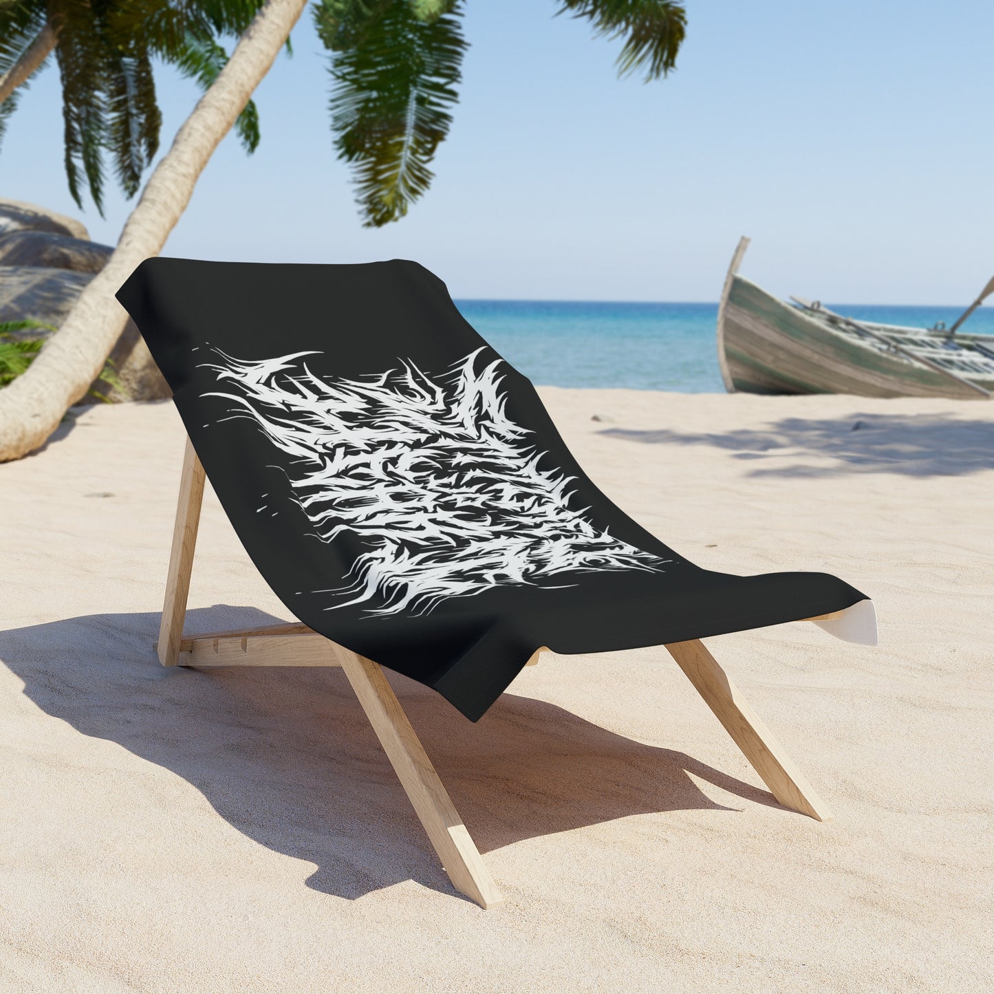 Death Metal Beach Towel White