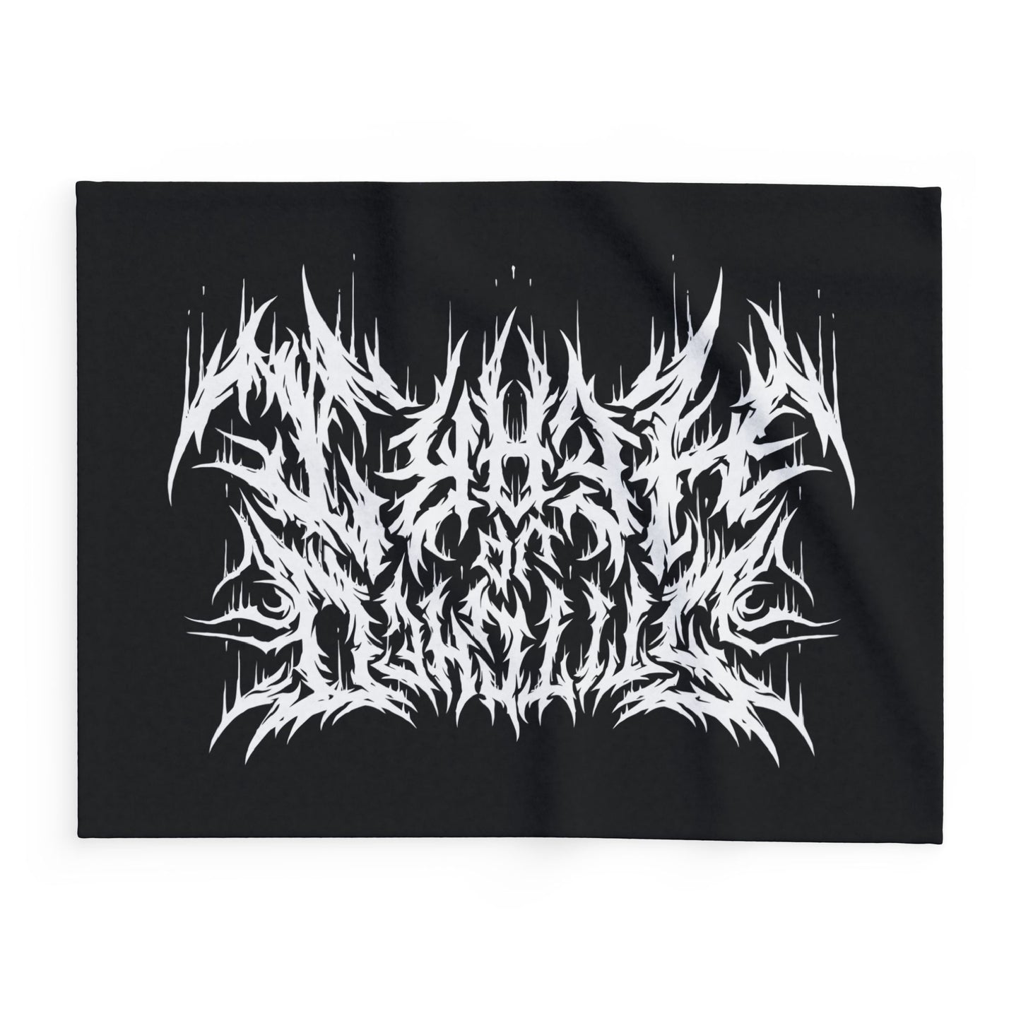 Death Metal Fleece Blanket white