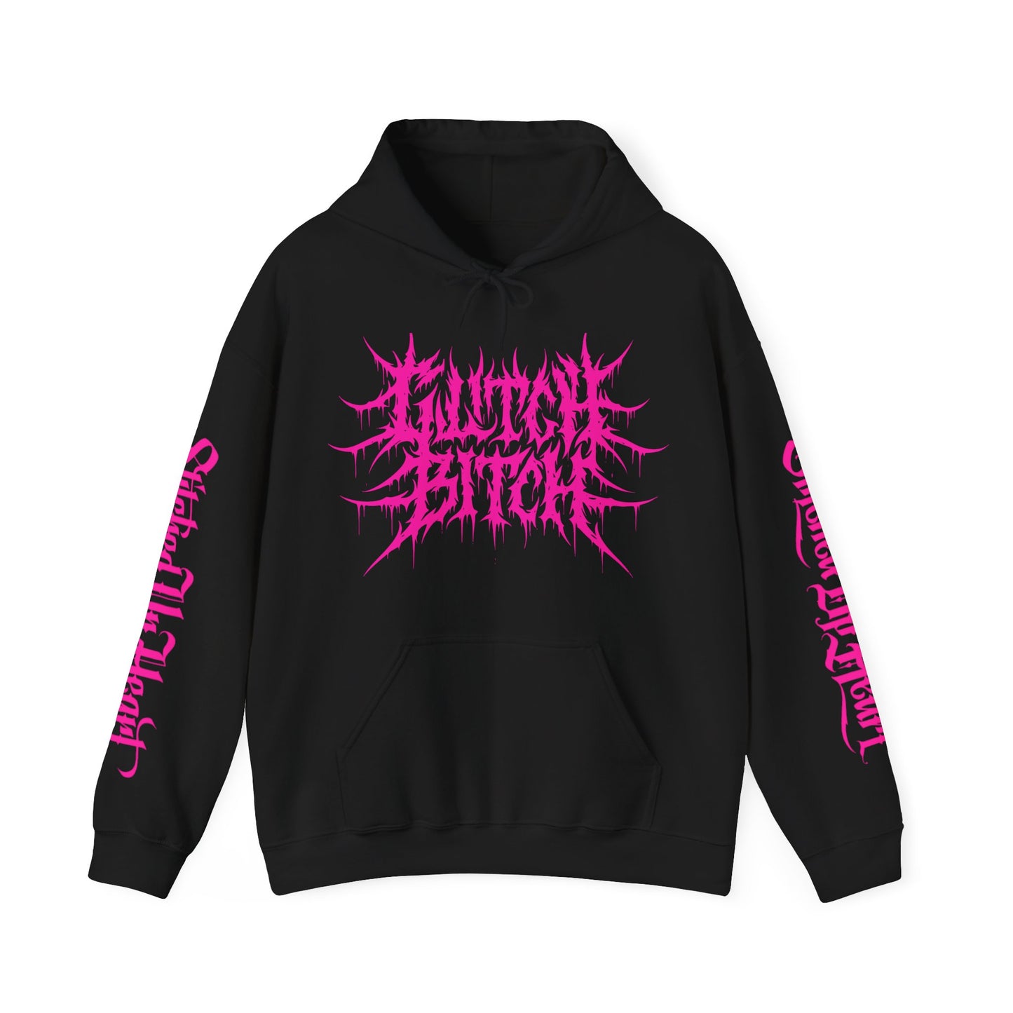 Glitch Bitch Pink Metal Pullover Hoodie