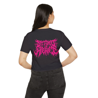 Pink Glitch Bitch Crop