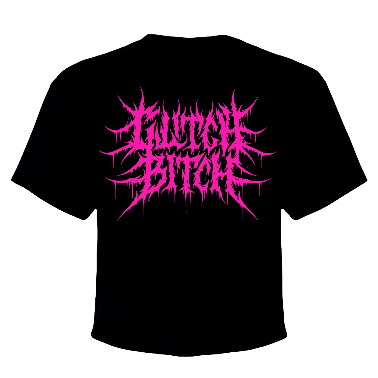 Pink Glitch Bitch Crop
