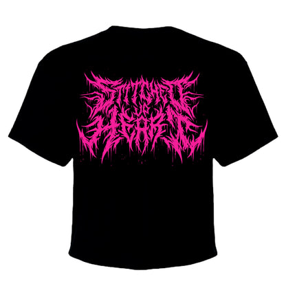 Pink Glitch Bitch Crop