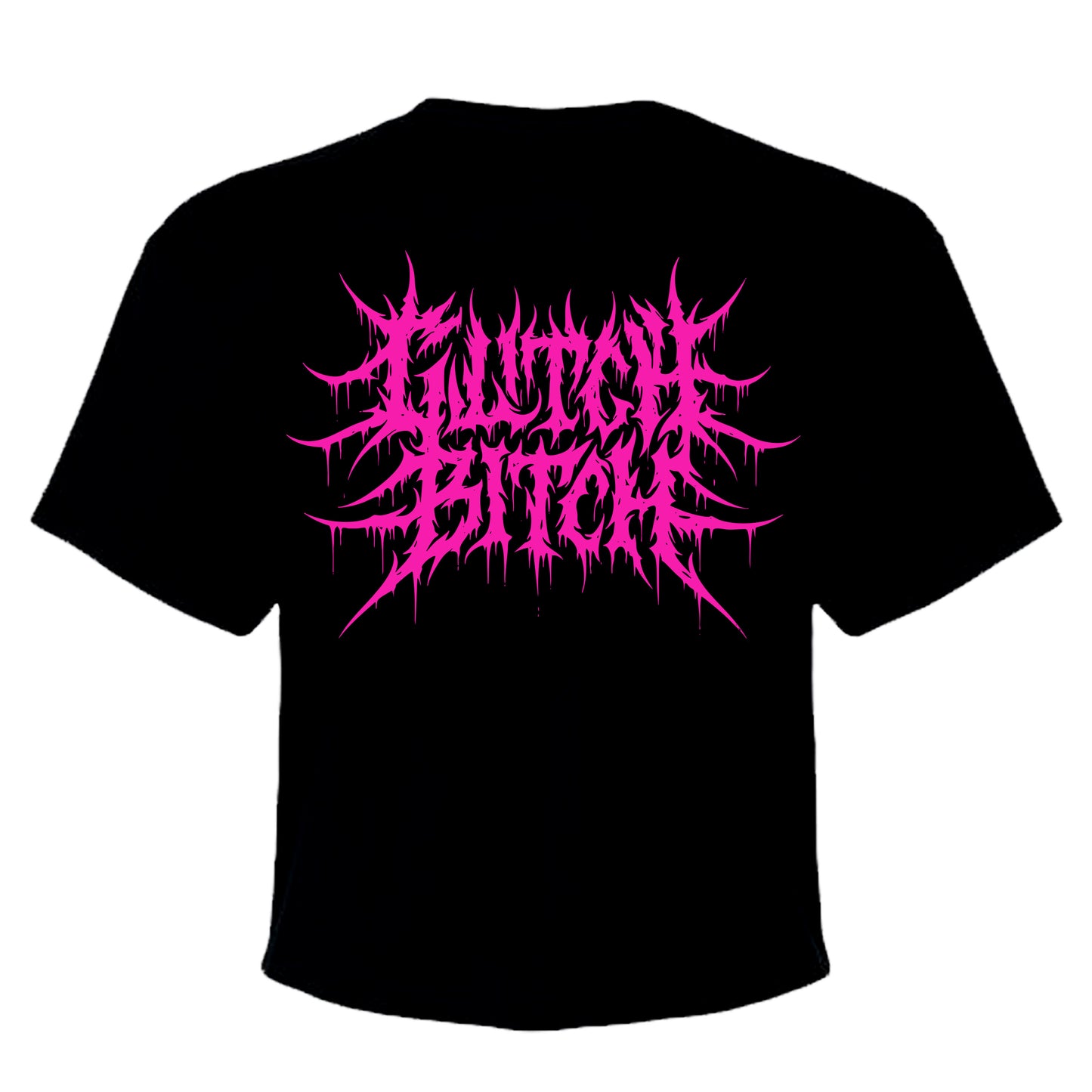 Pink Glitch Bitch Crop