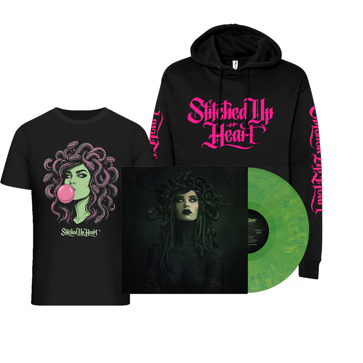 Stitched Up Heart – Hooded MEDUSA – Vinyl Bundle
