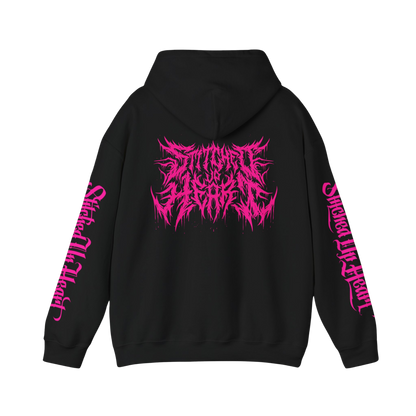 Glitch Bitch Pink Metal Pullover Hoodie