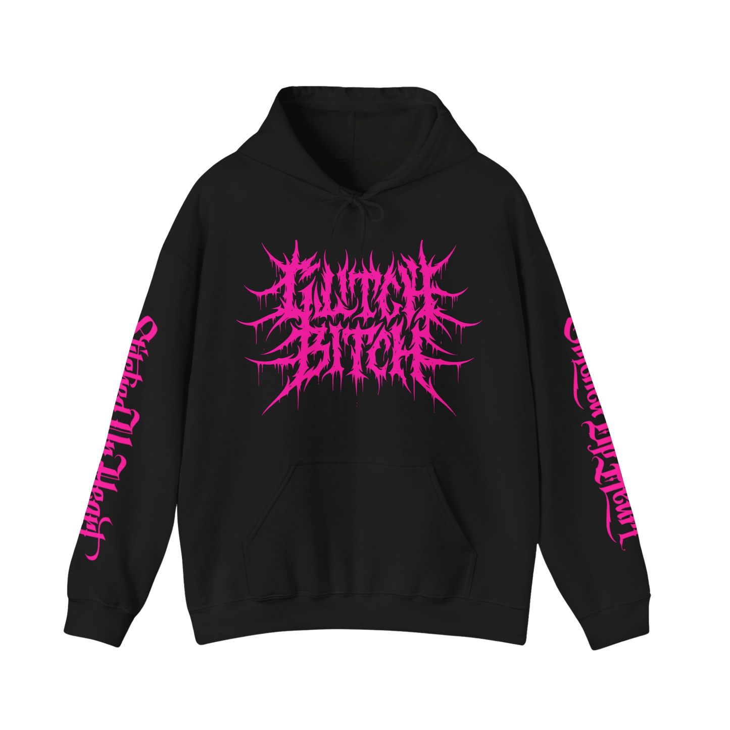 Glitch Bitch Pink Metal Pullover Hoodie
