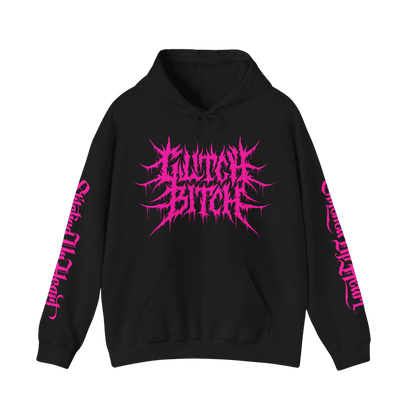 Glitch Bitch Pink Metal Pullover Hoodie